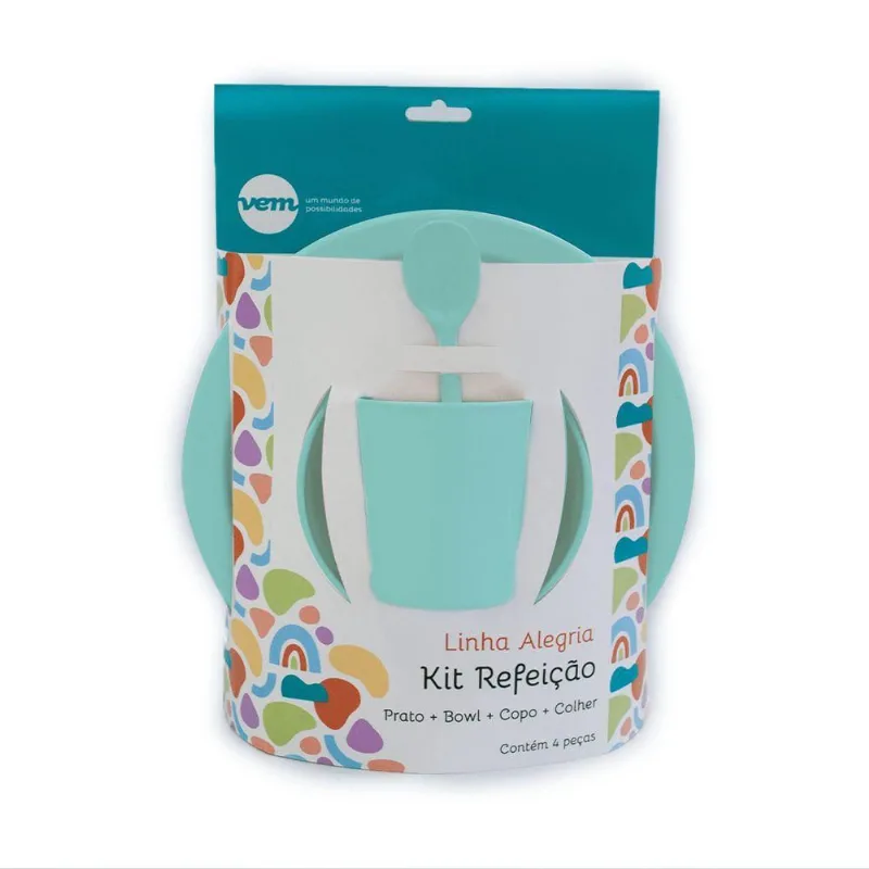 Kit Refeição Infantil Vem Verde Claro Linha Alegria