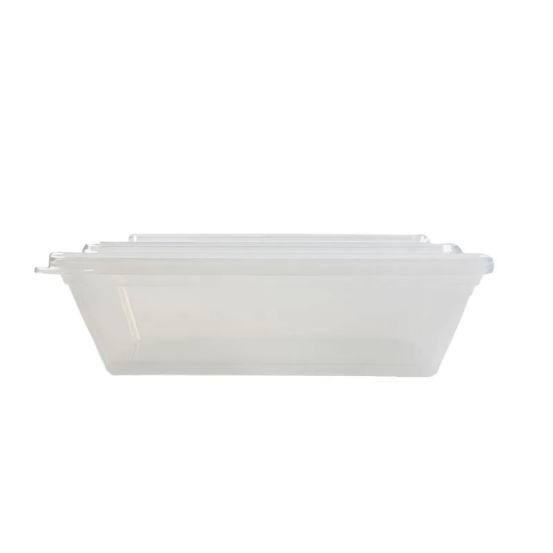 Pote Stillo Retangular Com Tampa 2l Natural Em Polipropileno