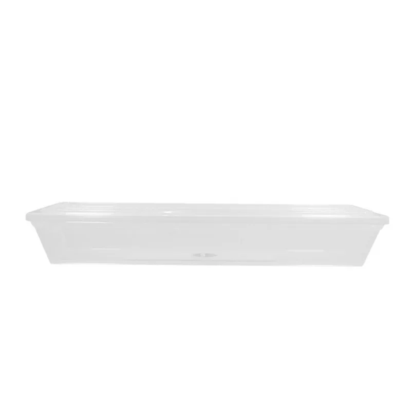 Pote Stillo Retangular Com Tampa 4l Natural Em Polipropileno