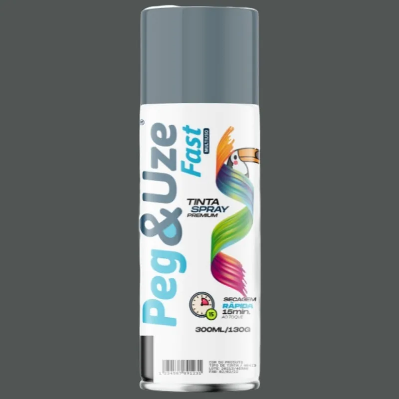 Tinta Spray Metalico 300ml Peg e Use Tinta Spray Metalico Grafite 300ml Peg e Use