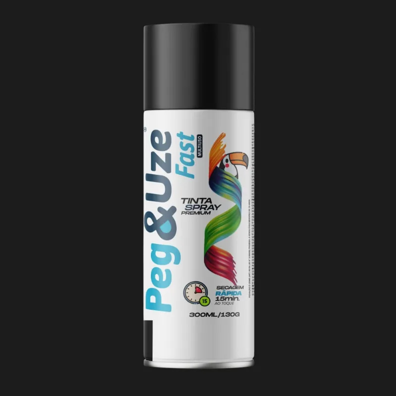 Tinta Spray Uso Geral Brilhante 300ml Peg e Use Tinta Spray Uso Geral Preto Brilhante 300ml Peg e Use