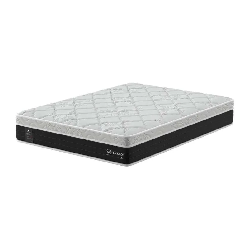 Colchão Casal Molas Ensacadas Sofisticato Espuma Viscoelástica Grafite e Branco - Não Disponível - Móveis