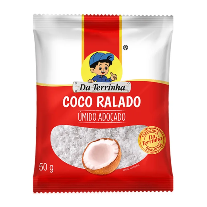 Coco Ralado Úmido Adoçado Da Terrinha 50g