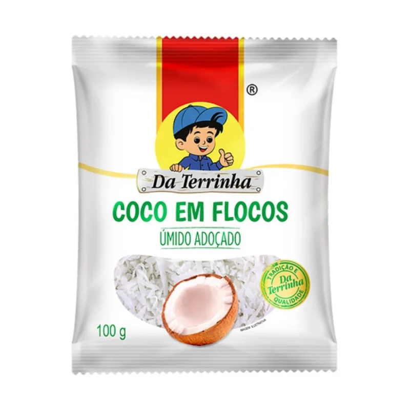 Coco em Flocos Úmido Adoçado Da Terrinha 100g