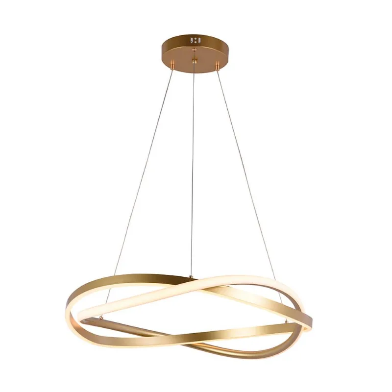 Pendente LED Euni Odi Nordecor Dourado Fosco 3000K 58W