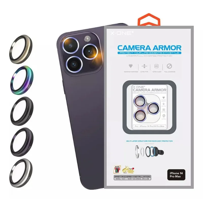 Película X-ONE Câmera Armor de Safira Para iPhone 14 Pro / 14 Pro Max - Cororful