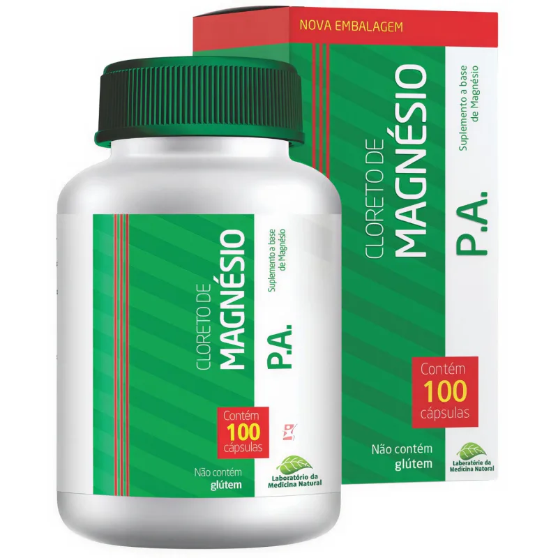 CLORETO MAGNESIO PA P.A 100 CAPSULAS - MEDINAL - Medinal - Magnésio