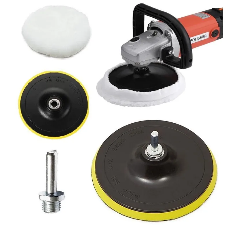 1 Disco Prato 7 Polegadas 180Mm + 1 Boina Lã + 1 Adaptador