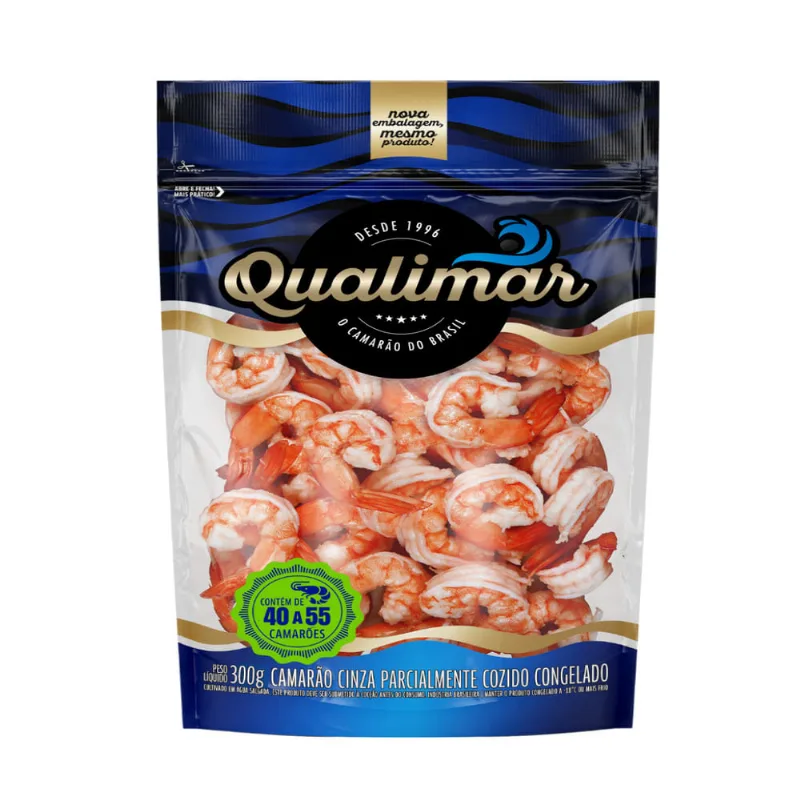 Camarão Cozido 40/55 Qualimar Congelado 300g