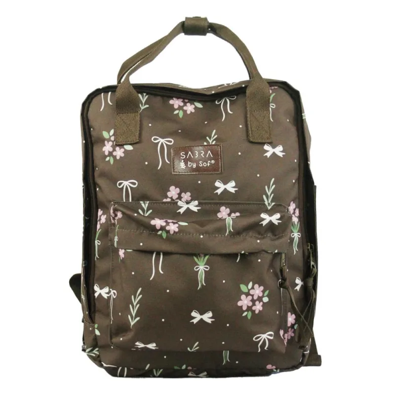 Mochila Com Alça Quadrada By Sof Boho Marrom Sabra - LC - Papelaria