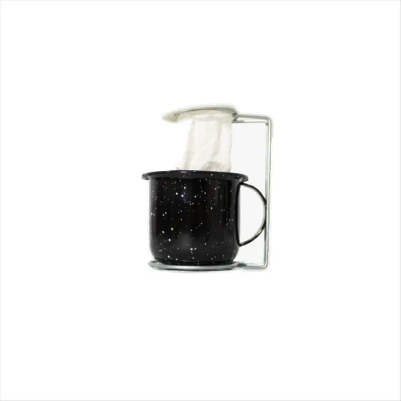 Mini Coador Suporte e Caneca N°8 Preto Granitado Esmaltados Silva
