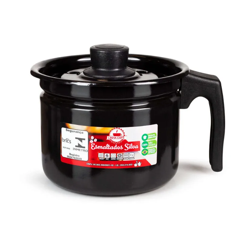 Leiteira Preta N° 14 Esmaltados Silva 1,7L