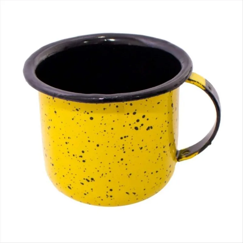Caneca Granitada Esmaltada N°6 Amarela 160ml Esmaltados Silva