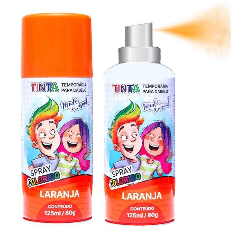 2 Tintas Laranja Temporária Infantil p/ Festa Cabelo Maluco
