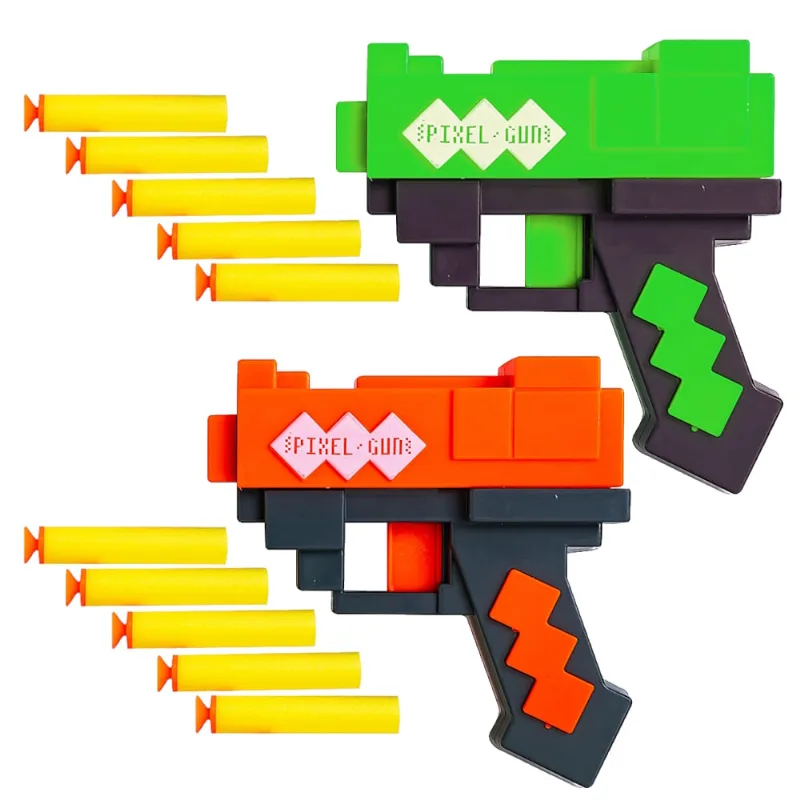 2 Brinquedos Minecraf Lança Dardos Pixel Gun Infantil Roblo