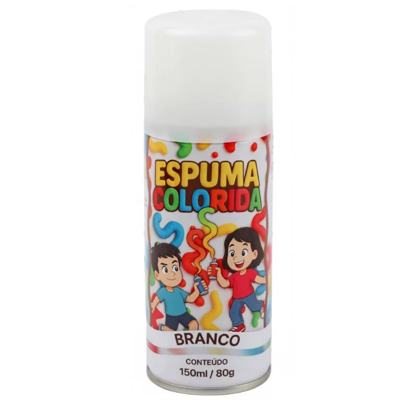 Lata Espuma Colorida Spray Festa Carnaval 150ml Branco