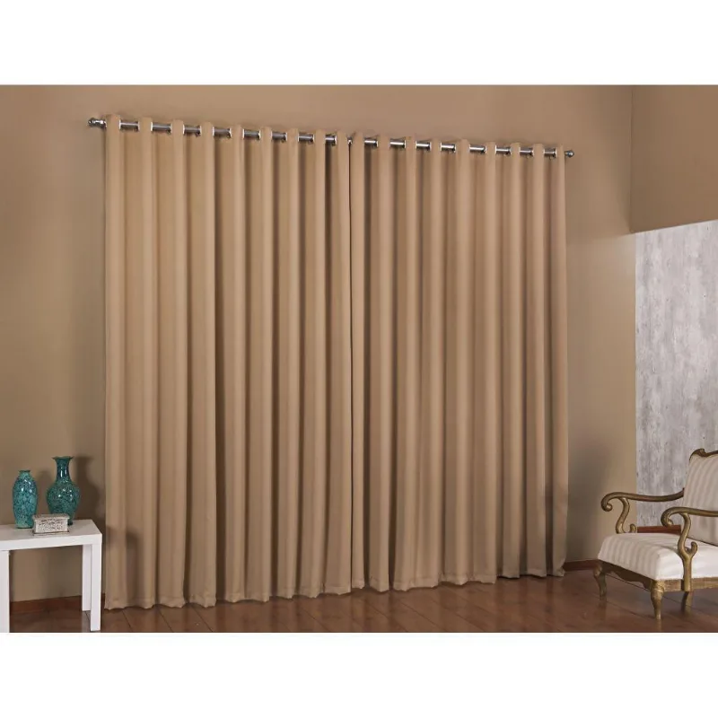 Cortina Block 4 Metros Blecaute Tecido Corta Luz Creme