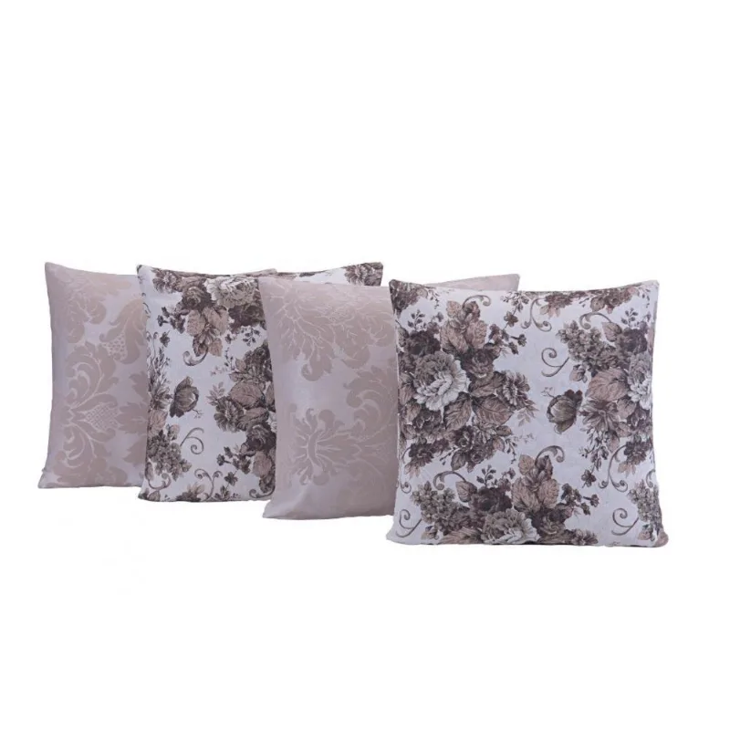 Kit 4 Almofadas Alegre 45x45 Cheia Decorativa Sofá Creme