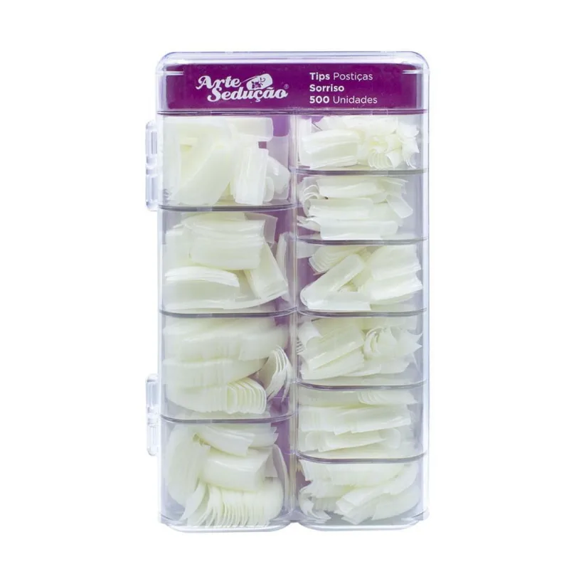 Tips Unhas Postiças Sorriso 500 Unidades, Arte Sedução