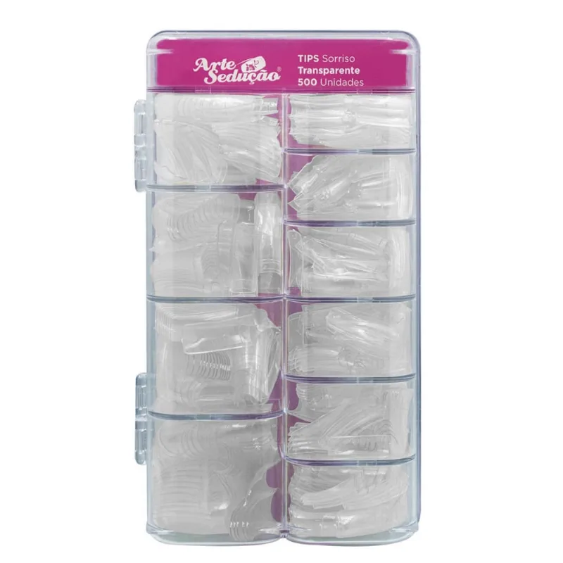 Unhas Postiças Tips Sorriso Transparentes - 500 Unidades