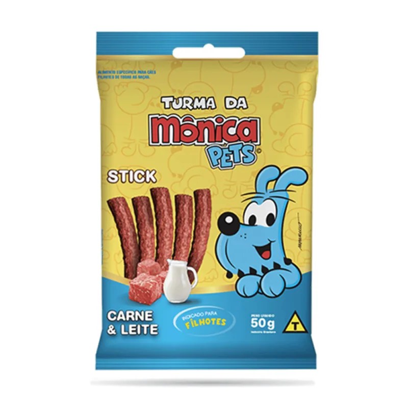 Petisco Stick Turma da Mônica Cães Filhotes Carne e Leite - Turma da Monica Pets - Cachorro