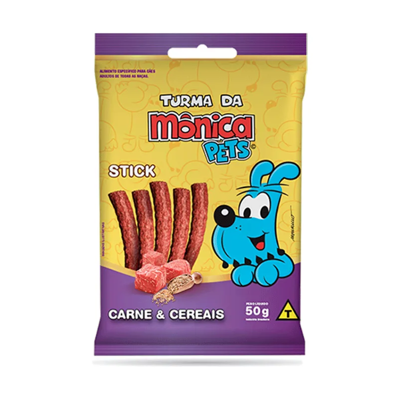 Petisco Stick Turma da Mônica Cães Adultos Carne e Cereais 50g