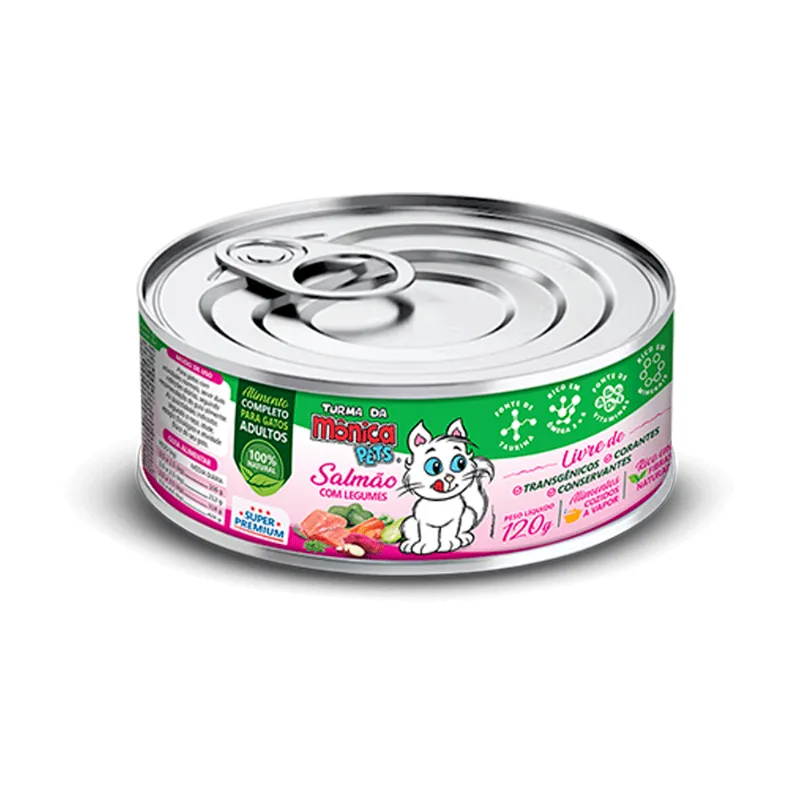 Ração Úmida Turma da Mônica Gatos Salmão com Legumes 120 g