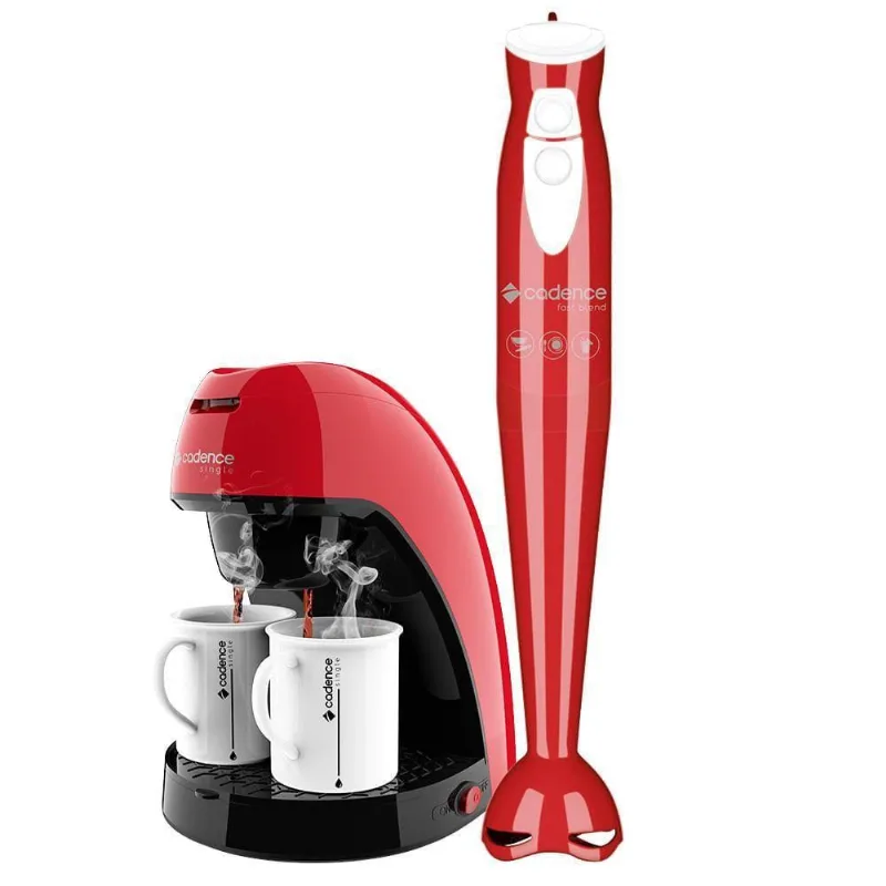 Kit Cadence Colors Vermelho Cafeteira e Mixer 220V