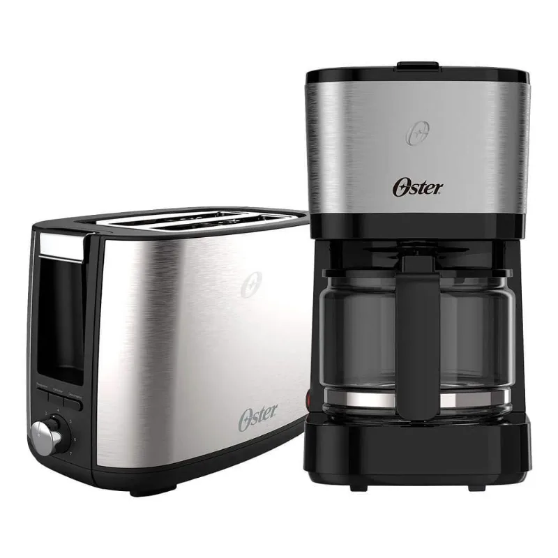 Kit Inox Cafeteira Compacta 0,75L E Torradeira Simple Life Oster 220V