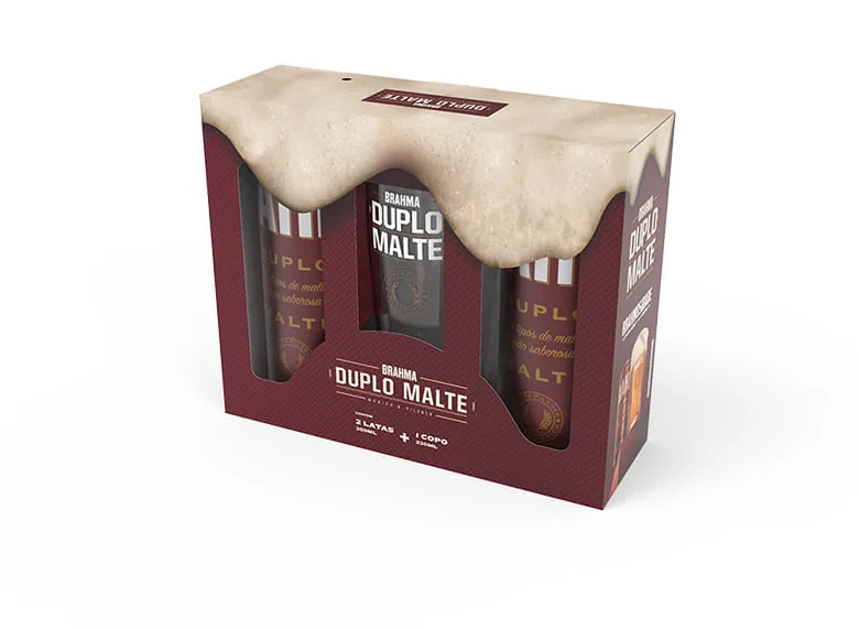 Kit Cervejas Brahma Duplo Malte 2 Latas 350ml + 1copo - Brahma - Bebidas Alcoólicas