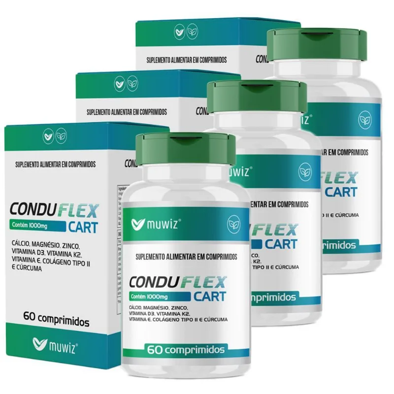 Kit 3 Conduflexcart - Cálcio, Colágeno Tipo Ii-1000mg-60comp