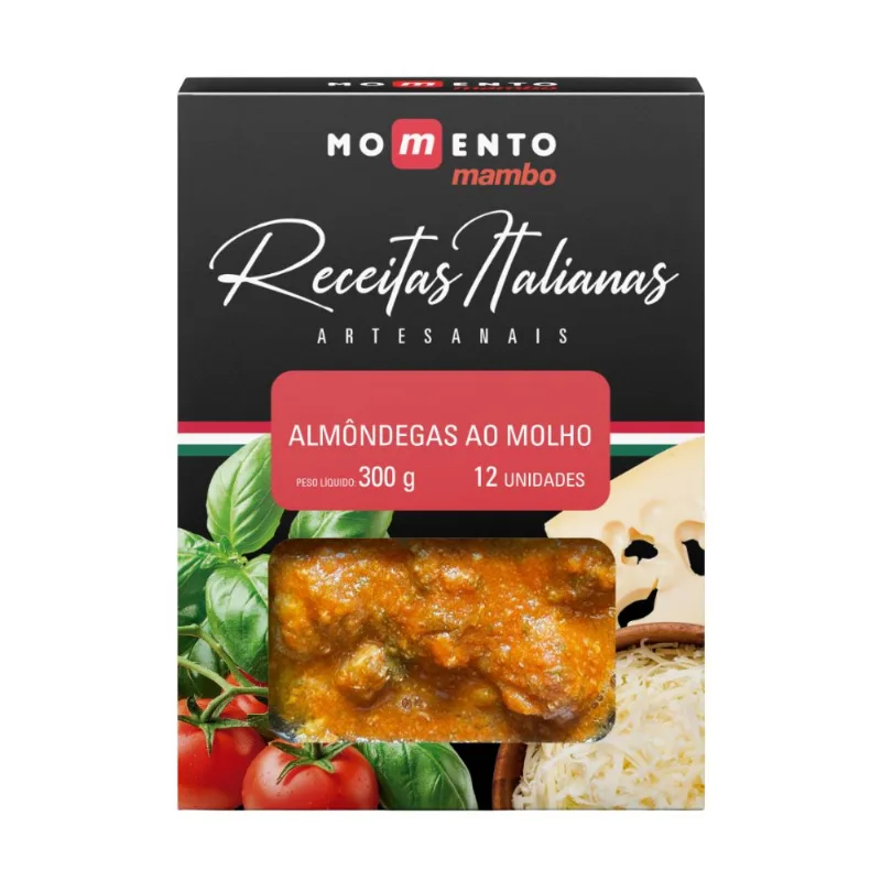 Almôndegas ao Molho Congelada Momento Mambo 300g com 12 Unidades