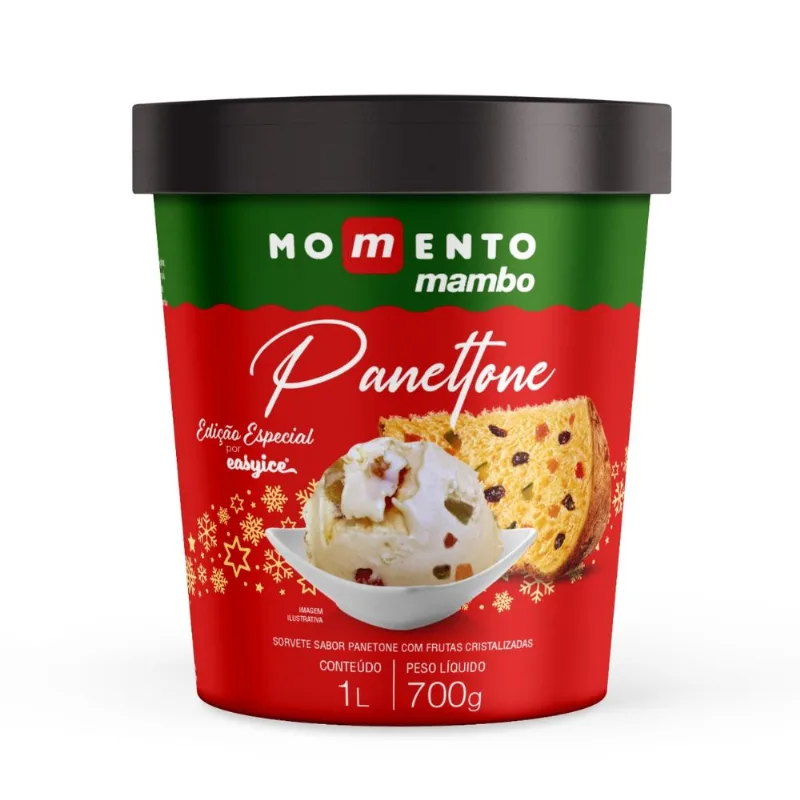 Sorvete Premium Panettone Momento Mambo 1L