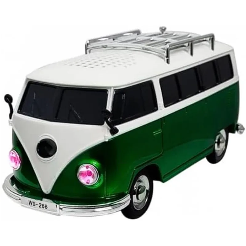 Caixa De Som Kombi Bluetooth Led Miniatura De Carro Kombosa (Verde)