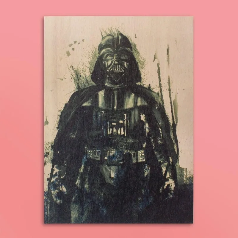 Quadro Star Wars Darth Vader Aquarela Retangular 54,5CM X 39CM em Madeira Compensado Naval Preto - OUTRAS - Agro