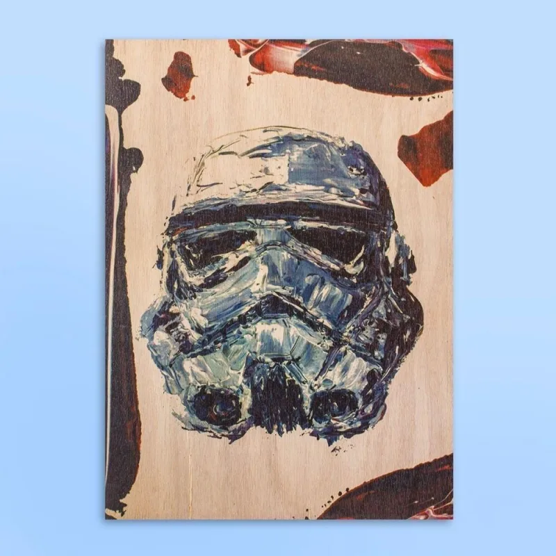 Quadro Star Wars Stormtrooper Retangular 43.5CM X 31.5CM em Madeira Compensado Naval Branco - OUTRAS - Agro