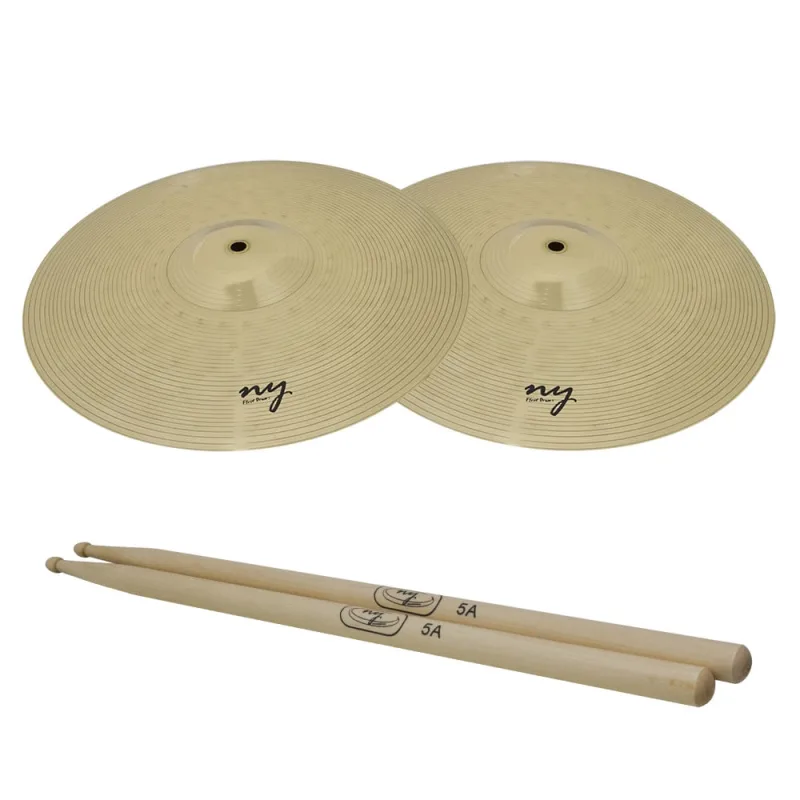 Par de Pratos Chimbal para Bateria 14 Liga de Latão + Baqueta 5A Maple New York - Não Disponível - Instrumentos Musicais