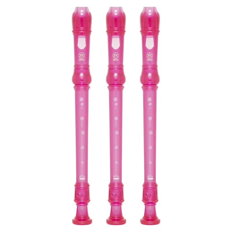 Kit 3 Flautas Doce Soprano Germânica Em C YRS-20G Rosa Yamaha