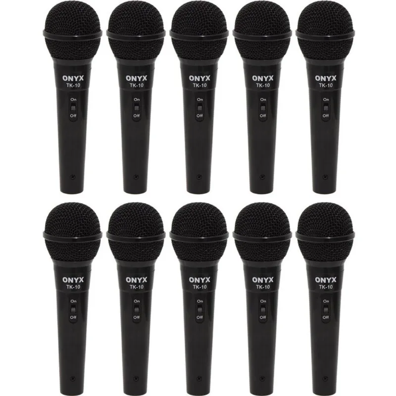 Kit 25 Microfones Dinâmicos com Fio TK 10 Onyx
