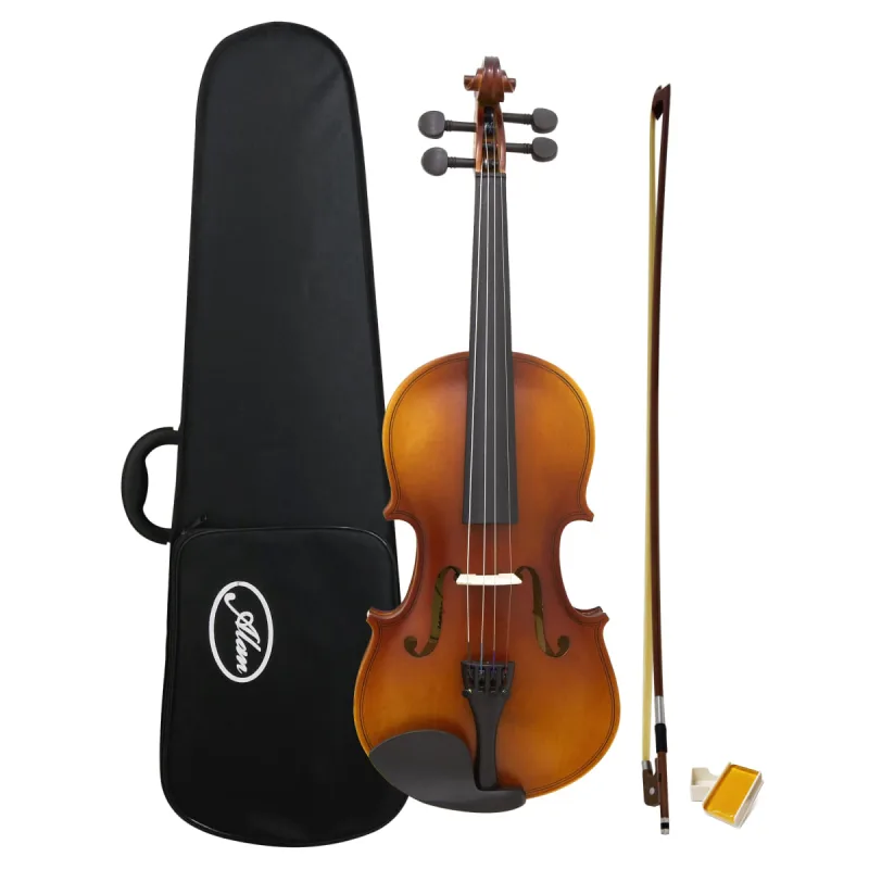 Viola Clássica Envelhecida AL 1310 4/4 E Alan Com Case Arco Breu Cavalete - ALAN - Instrumentos Musicais