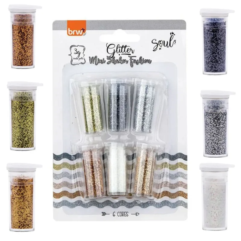 Glitter Mini Shaker Fashion 3g Soul c/ 6 Cores - brw