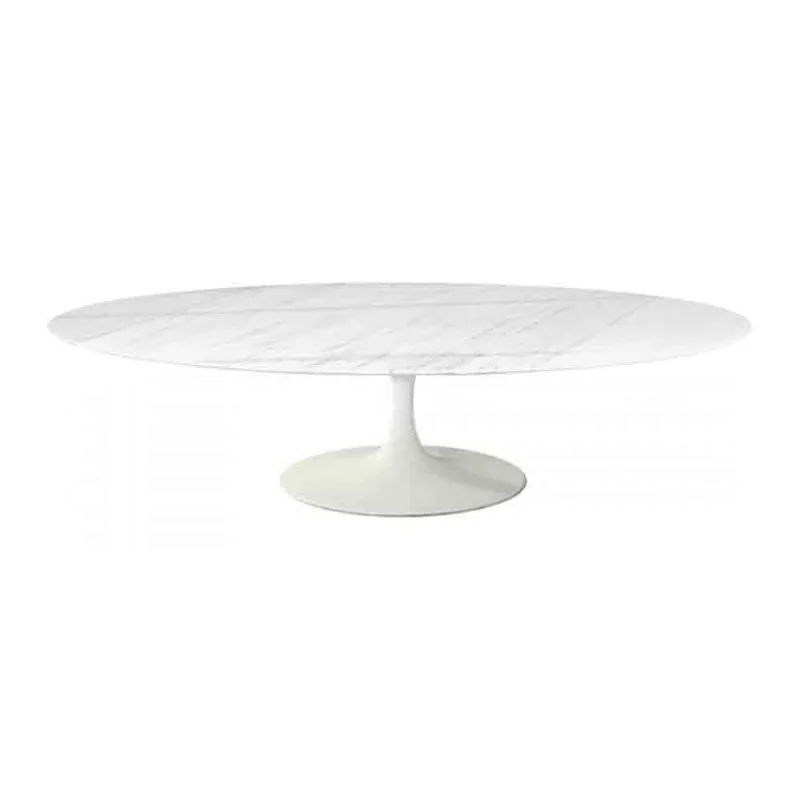 Mesa Saarinen Oval Centro Espirito Santo 120x80cm - Base Branca