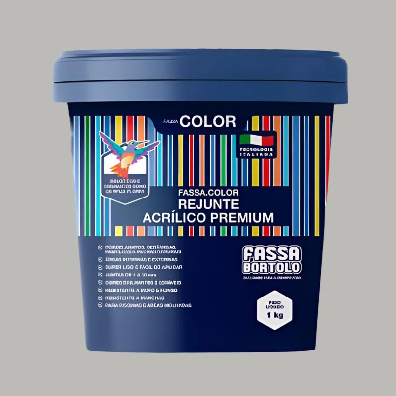 Rejunte Acrílico 1kg Fassa Bortolo Rejunte Acrílico Cinza Médio 1kg Fassa Bortolo