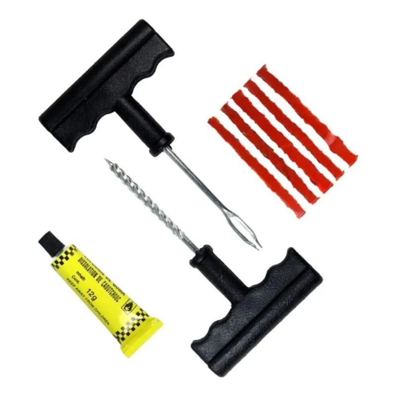 Kit Reparo Metal Remendo Macarrão Pneu Carro Moto Sem Câmara