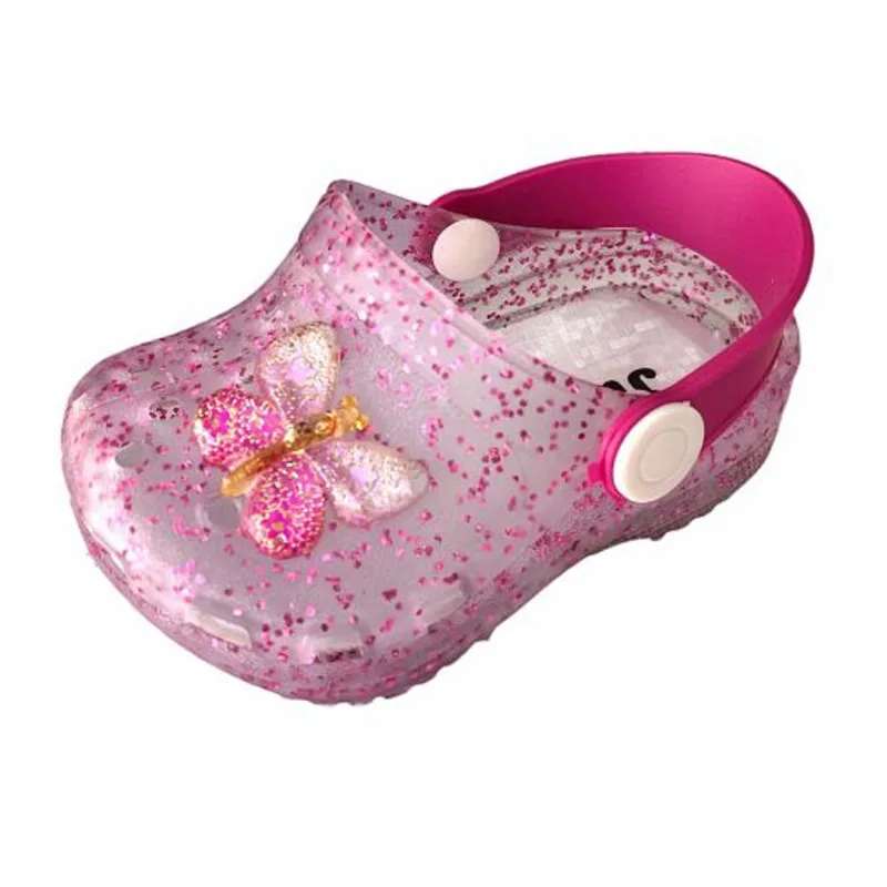 Babuche Infantil Feminina Borboleta Glitter Juju