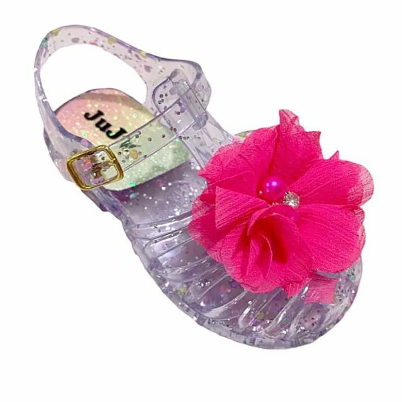 Sandália Infantil Baby Bebê Meninas Flor Pérola Strass