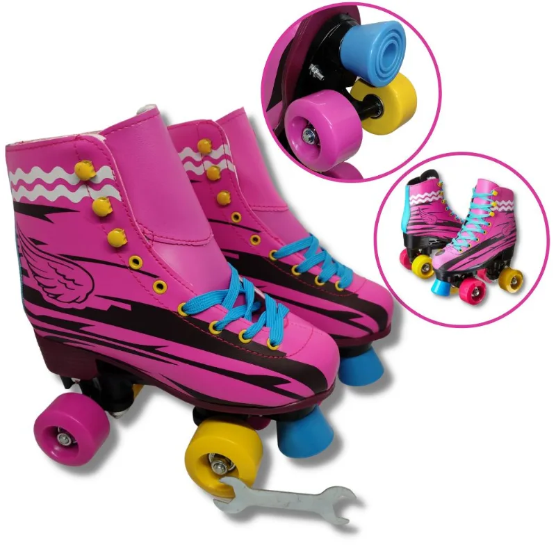 Patins Roller Clássico - Quad 4 Rodas Tamanho 36 Unitoys Patins Roller Clássico - Quad 4 Rodas Tamanho 36 - Unitoys