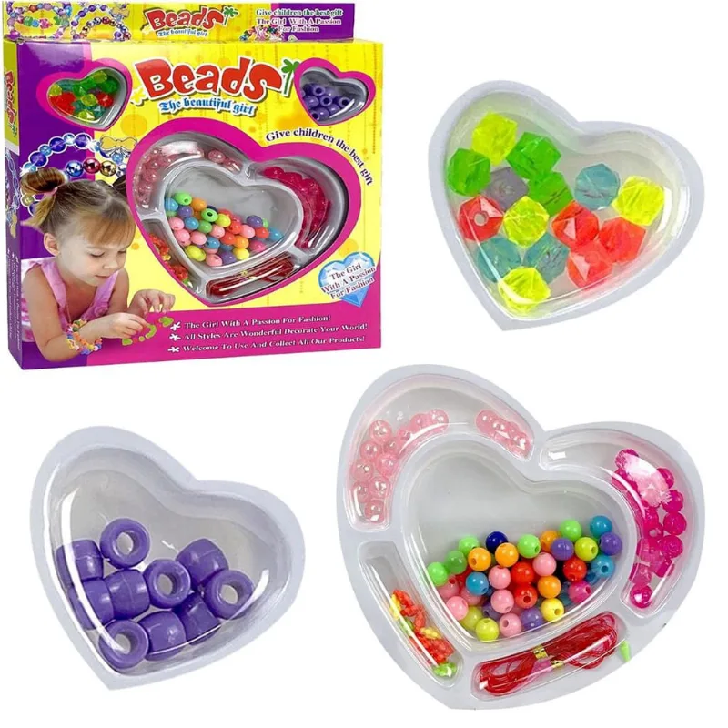 Kit Miçangas Infantil Bolinhas Bijuterias Colorido - Unitoys