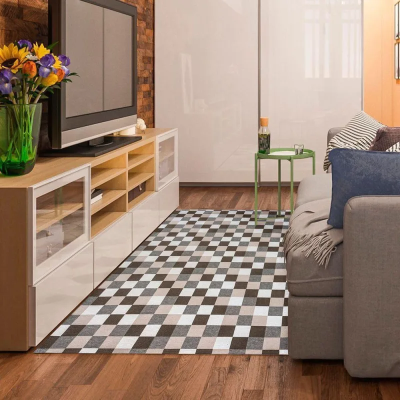 Tapete Em Tecido Jacquard Com Látex 1,35 M X 1,00 M 75% Algodão, 25% Poliéster - Pixel Caramelo - EDDI CASA - Cama, Mesa E Banho