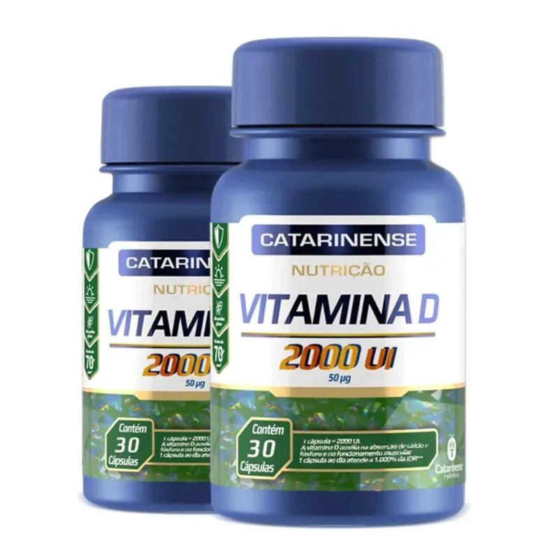 Kit 2 Vitamina D 2000ui Catarinense 30 cápsulas